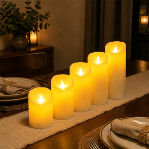 Velas <span class=keywords><strong>LED</strong></span> con brillo cálido y romántico, velas de pilar sin llama parpadeantes para bodas, Navidad, decoración diaria del hogar para fiestas - Product Image 4