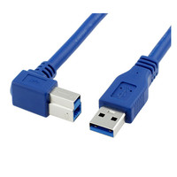 Cable USB 3.0 Utech de 90 Grados, 3 pies (1 m), Macho B a Macho B, Trenzado de PVC, para Impresora, Monitor, Estación de Acoplamiento, Disco Duro Externo