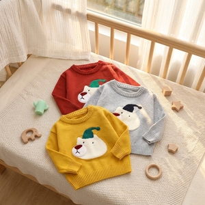 Nouveauté Automne Pull en Tricot pour <span class=keywords><strong>Bébé</strong></span> Casual en Coton 100% à Manches Longues Col Rond Jacquard avec Motif Animal pour <span class=keywords><strong>Bébé</strong></span> - Product Image 1