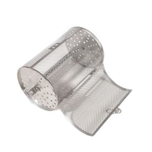 Stainless Steel Wire Air Fry Oven Rotisserie Grill Roaster <b>Drum</b> Design Coffee Bean <b>BBQ</b> Cooking Peanut/ Oven Basket Perforated - Product Image 1