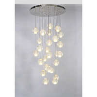 Lustre suspendu rond de grande taille en verre transparent, design moderne, pour villa, salon, restaurant, bronze