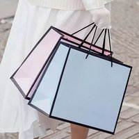 Sacs cadeaux en papier couché recyclables de luxe, design personnalisé, pour parfums de boutique, petits bijoux, emballage de cheveux, noir torsadé, artisanat