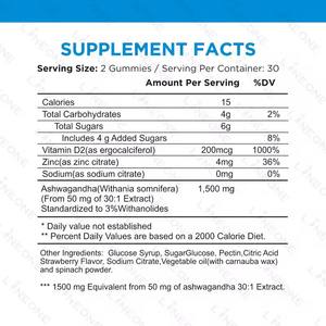 Gomitas de <span class=keywords><strong>Ashwagandha</strong></span> con Extracto, Suplemento para Dormir y Relajarse, L-teanina, Apoyo Inmunológico para un Estado de Ánimo Tranquilo - Product Image 5