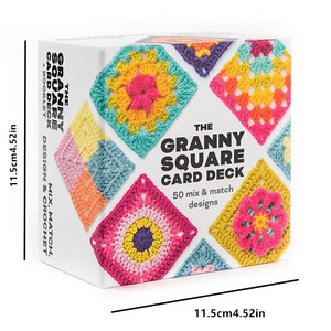 Bestseller : Jeu <span class=keywords><strong>de</strong></span> cartes Granny Square, tricot DIY, 50 modèles, coffret en papier - Product Image 4