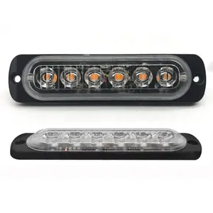 Mini luz de aviso de segurança, mini luz estroboscópica super fina de led com 12v 24v, montagem de superfície para caminhão de carro