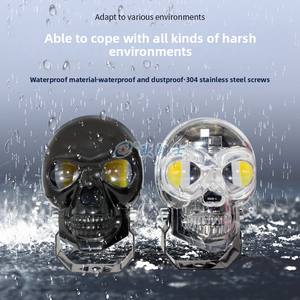 Projecteur de <span class=keywords><strong>moto</strong></span> en forme de crâne coloré avec faisceau haut et bas et fonction clignotante, projecteur LED externe, haute luminosité - Product Image 2