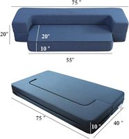 Klapp bett Couch 10 Zoll ausklappbares Schlafs ofa Memory Foam Matratze Komfortable Boden couch Schlafs ofa