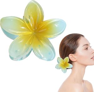 Hot Sale 4cm/8cm Hawaiian <b>Flower</b> Hair Claw Clips <b>Sweet</b> Women Girls Hair Accessories Gradient Candy Color Hair Claw - Product Image 1