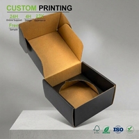Boîte en carton ondulé personnalisée, boîte d'expédition sur mesure avec insert, boîte en carton découpée, noir mat, prix de gros