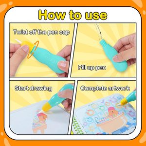 Phù hợp tái sử dụng Aqua Hue chuyển đổi thẻ edifying phác thảo đồ chơi tăng cường trẻ em tầm nhìn trí tưởng tượng màu sắc - Product Image 4