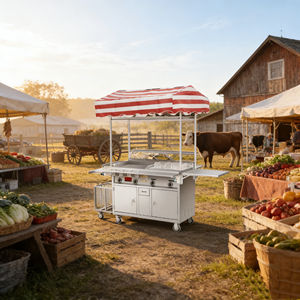 Carrito de Comida Móvil de 4 Ruedas para Exteriores, Acero Inoxidable, Convertible, Resistente a la Oxidación, con Calentador Integrado, Parrilla, Garantía de 2 Años, Multivoltaje, Fácil de Usar - Product Image 3