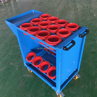 Chariot de rangement d'outils CNC robuste avec 20 positions de porte-outils BT60, capacité de charge de 300 kg, personnalisable, en stock, MOQ 1