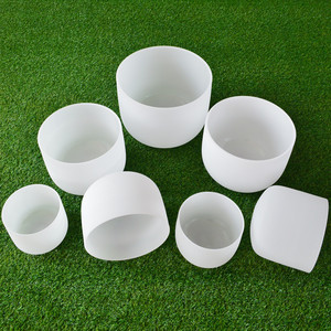 Âm thanh chữa bệnh Chakra ghi chú cổ điển trắng mờ thạch anh pha lê hát Bát 440Hz 432Hz tinh thể thạch anh hát bát - Product Image 3