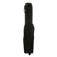 Bottes de danse classiques en faux daim à lacets et fermeture éclair, talon épais de 20 cm, plateforme épaisse, bout ouvert, imperméables, légères, toutes saisons, pour club