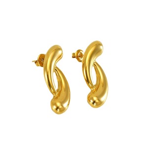 Zogxin Geometric Stud Earrings 18K Gold Plated Titanium Steel For Women Party Fashion Jewelry - Product Image 5