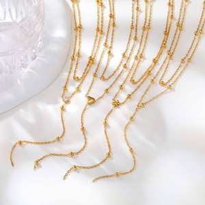 New Fashion Multilayer Stacked Collar bone Halskette Runde Perle Lange Fransen Gold Y Kette Damen Halsketten - Product Image 2