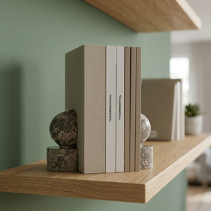 Modern Marble Bookends Decorative <b>Book</b> Holder Stand Handmade Stone Bookend Set for Shelf Tabletop Library Office Home Decor - Product Image 3