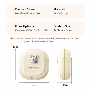 Pastillero Portátil, Estuche para Guardar Medicamentos, Estuche para Pastillas de Viaje, Contenedor de Vitaminas, Organizador de Medicamentos con Contador de Uso - Product Image 5