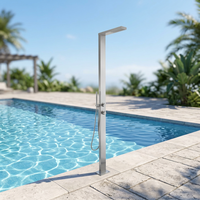 Mitigeur de douche thermostatique monocommande en acier inoxydable brossé pour hôtels et villas, avec jets doux et pluie massante, à poser au sol
