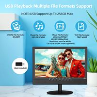 TV Layar Datar LCD Portabel LED 14.0 Inci dengan Port USB Digital ATSC/DVB-T2/ISDB-T HD 720p Jack Antena Layar Lebar Hitam