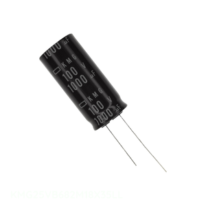 Condensador Original CAP ALUM 6800UF 20% 25V RADIAL 6800 uF de Montaje a Través de Orificio KMG25VB682M18X35LL - Product Image 1