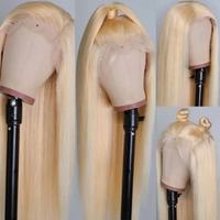 Vente en gros perruques brésiliennes Remy Lace Front 613 blonde os droit HD pour cheveux de bébé pré-plumés petit sans colle pour femme noire
