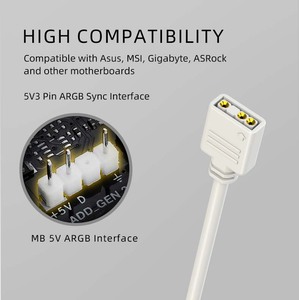 COOLMOON Gaming <strong>Computer</strong> Motherboard Rgb Sync Splitter Argb Sync Hub Rgb Hub 5v 3pin Cable Motherboard Rgb Adapter - Product Image 6