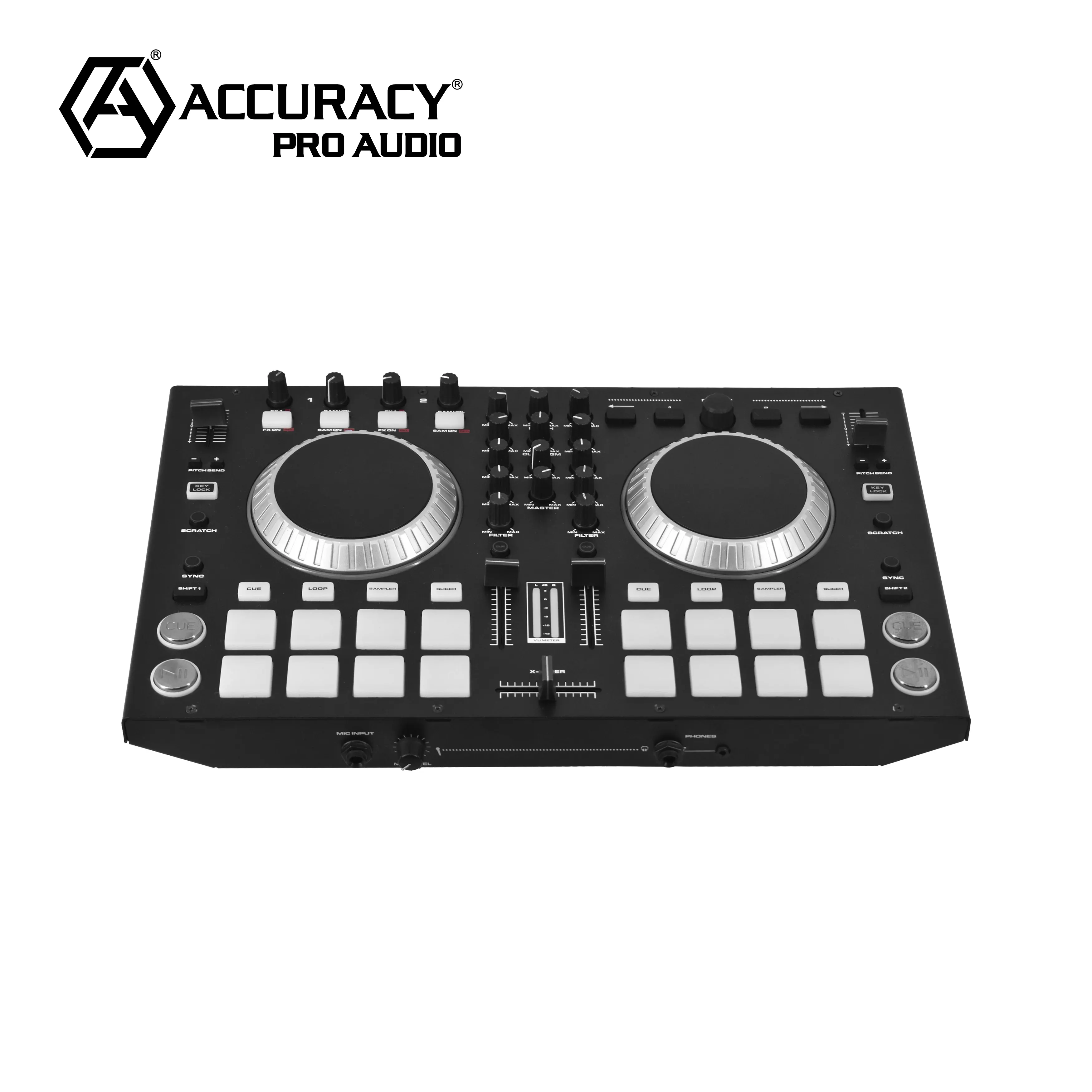 Akurasi Pro Audio MIDI-1310 Mixer Mini profesional, Mixer Mini 2 saluran, kontroler DJ/konsol Audio, Mixer untuk tampil