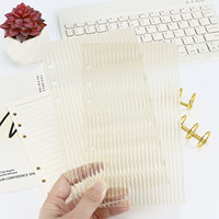 Tableau acrylique transparent A5 A6 taille imprimé feuilles à rayures verticales couverture de reliure dimensionnée et perforée pour cahiers à feuilles mobiles à 6 anneaux