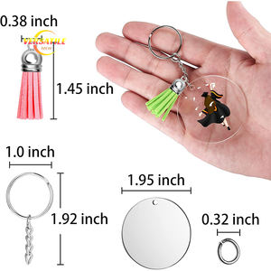 Porte-clés en acrylique transparent personnalisé glands vierges porte-clés en vinyle translucide pour peinture bricolage - Product Image 5