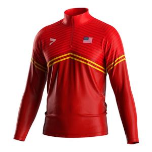 Sudadera de cuello alto con cremallera de un cuarto, cuello redondo, para calentamiento de lucha, de forro polar para hombre, al por mayor - Product Image 1