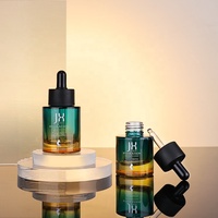 Bouteilles de soins de la peau haut de gamme, 30ml, 1oz, personnalisées, rondes et de luxe, pour cosmétiques, huile essentielle, sérum, compte-gouttes, en verre