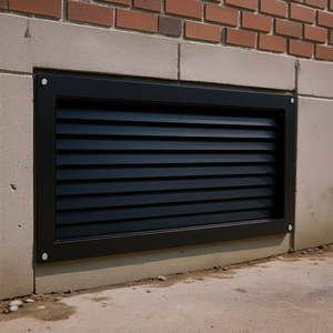 Griglia di ventilazione a parete nera 16 x 32 a tutta altezza per spazi riscaldati e garage - Product Image 2