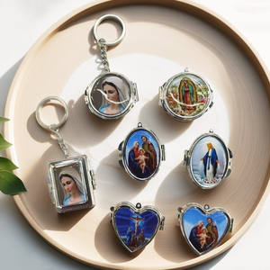 KOMI Religieux Cadre Photo Porte-clés Photo Photo Insert Jésus Sainte Famille Vierge Marie Pendentifs pour DIY Collier Porte-clés - Product Image 1
