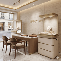 Vitrine de Luxe Sur Mesure en Bois pour Bijoux avec Éclairage LED, Présentoir en Verre pour Magasin de Détail Haut de Gamme, Fabrication Personnalisée en Usine