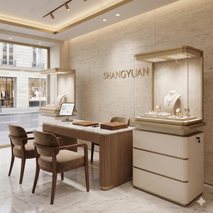 <span class=keywords><strong>Vitrine</strong></span> de Luxe Sur Mesure en <span class=keywords><strong>Bois</strong></span> pour Bijoux avec Éclairage LED, Présentoir en Verre pour Magasin de Détail Haut de Gamme, Fabrication Personnalisée en Usine - Product Image 1