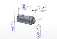 K0316 Poussoir à ressort fileté avec bille en acier inoxydable, ressort à tension renforcée, composant de positionnement pour machine-outil