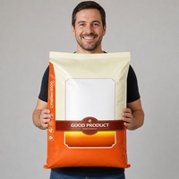 Sac d'emballage universel tissé laminé orange imprimé sur mesure 60x110cm 40kg pour usage polyvalent