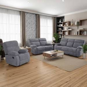 Juego de sofás reclinables para el hogar a precio mayorista, sofá de tela elástica con capitoné y esponja, ideal para apartamentos. - Product Image 5