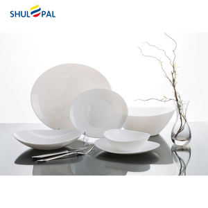 Shulopal Plato de Flores Redondo Juegos de <span class=keywords><strong>Vajilla</strong></span> de Alta Calidad Extra Resistente Oval 22PCS <span class=keywords><strong>Vajilla</strong></span> de <span class=keywords><strong>Vidrio</strong></span> de Ópalo Juego de Regalo Seguro - Product Image 1