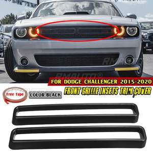 Kit de 2 grilles de calandre avant en fibre de carbone pour Dodge Challenger 2015-2020, noir, bleu, rouge, jaune - Product Image 1