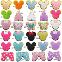 Patch Chenille Oreilles de Souris et Papillon Thermocollant/Autocollant pour Décoration Vêtements, Chapeaux et Sacs – Livraison Rapide, Prix Usine