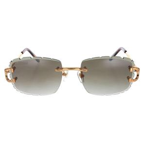 Lunettes de soleil de luxe sans monture avec détails inspirés des diamants Moissanite, verres réfléchissants et protection UV pour hommes et femmes - Product Image 1