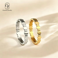 Bague CY Minimaliste Luxueuse en Acier Inoxydable pour Femme, Cercles Irréguliers, Design de Niche, Accessoire Tendance Sophistiqué