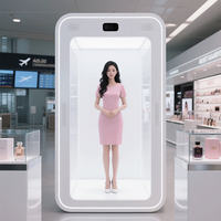 Gabinete Holográfico Interactivo 3D con IA, Cabina Holográfica Transparente para Interiores, Equipo de Pantalla, Tamaño en Pulgadas