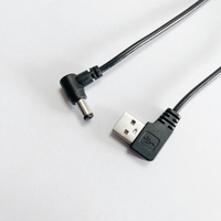 Cable de Alimentación USB a DC5.5*2.1 con Conector Recto en Ángulo de 90 Grados, Cable de Carga USB Tipo Figura 7 para Lámparas LED, Juguetes