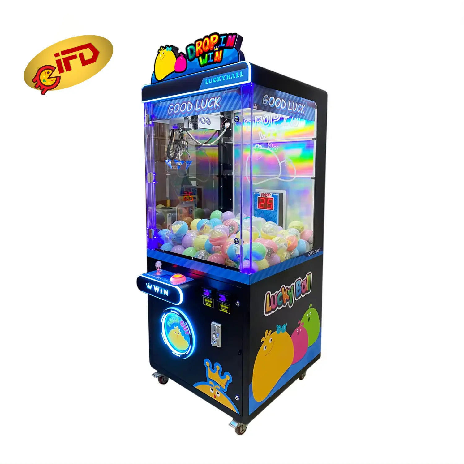 IFD Coin hoạt động trò chơi giải thưởng Arcade bắt bóng thả trong máy cẩu móng vuốt cho các trung tâm giải trí được bán