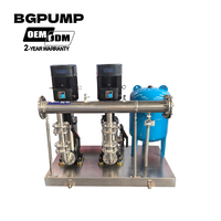 Système de pompe de surpression verticale multi-étages automatique à fréquence variable en acier inoxydable pour réservoir d'eau
