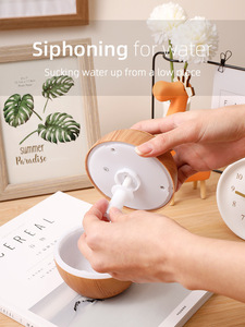 Portable Led Rond Grain De Bois 200ml <span class=keywords><strong>Mini</strong></span> Humidificateur Purificateur Ultrasonique Aroma Diffuseur Humidificateur d'air avec 7 Couleurs Led Lumière - Product Image 5