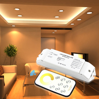 Contrôleur de variateur LED sans fil RF CCT T2 avec télécommande + récepteur R4 DC12-24V 5A 4CH 480W Blanc réglable 4096 niveaux sans scintillement